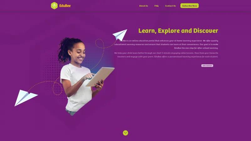 Homepage of EduBee