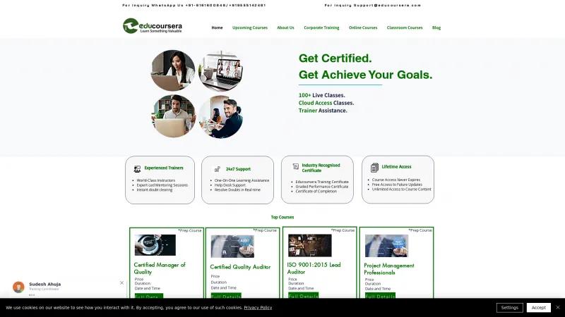 Homepage of Educoursera