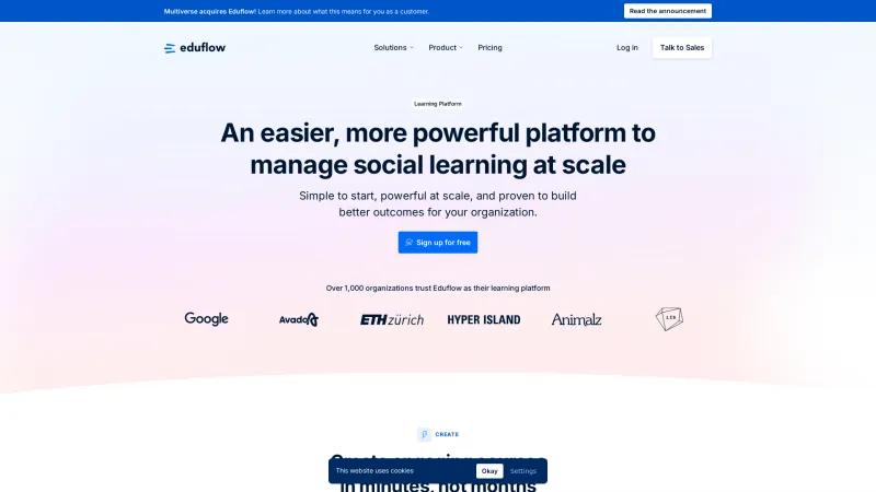 Homepage of Eduflow