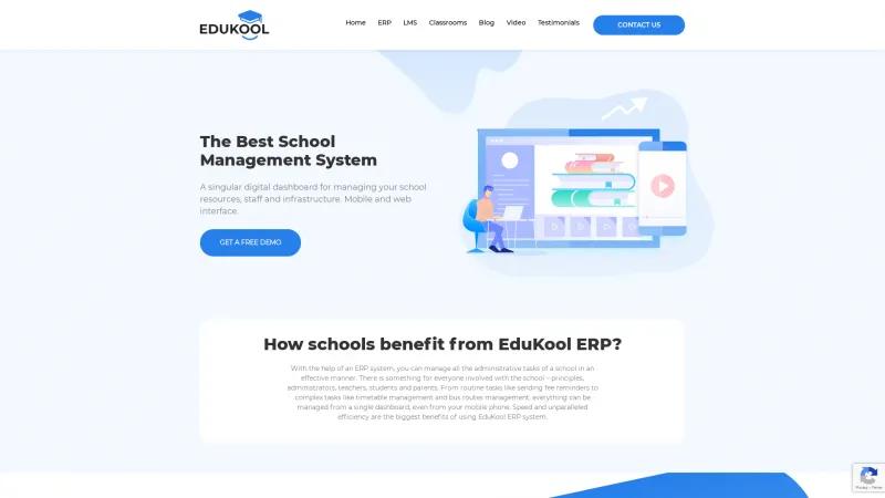 Homepage of EduKool ERP