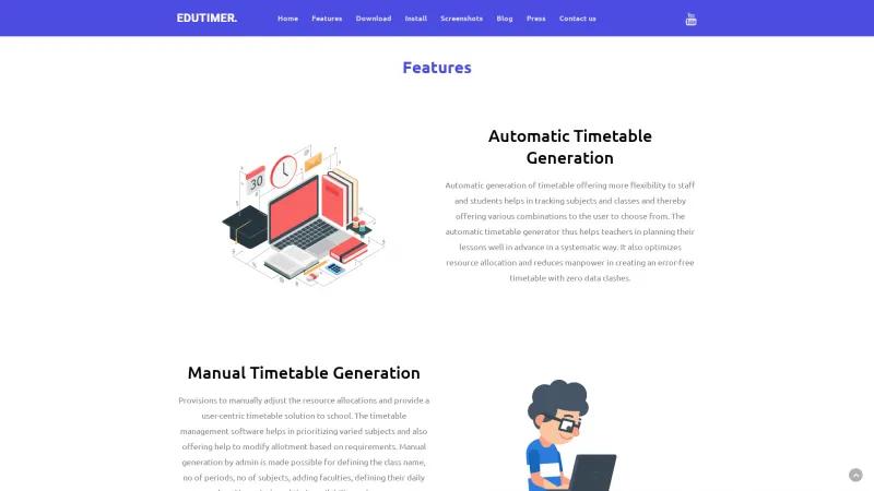 Homepage of Edutimer