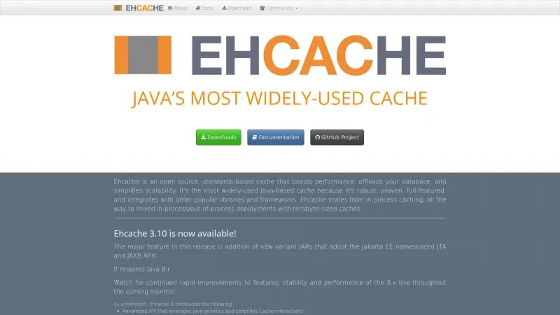 Homepage of Ehcache