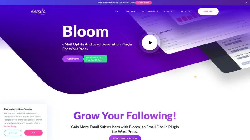 Homepage of Bloom