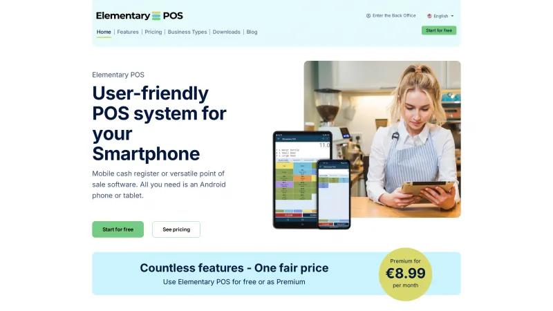 Homepage of Elementary POS