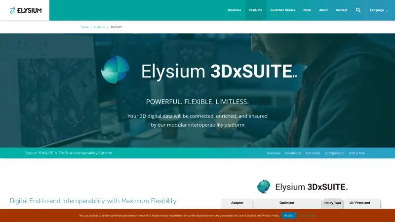 Homepage of Elysium 3DxSUITE