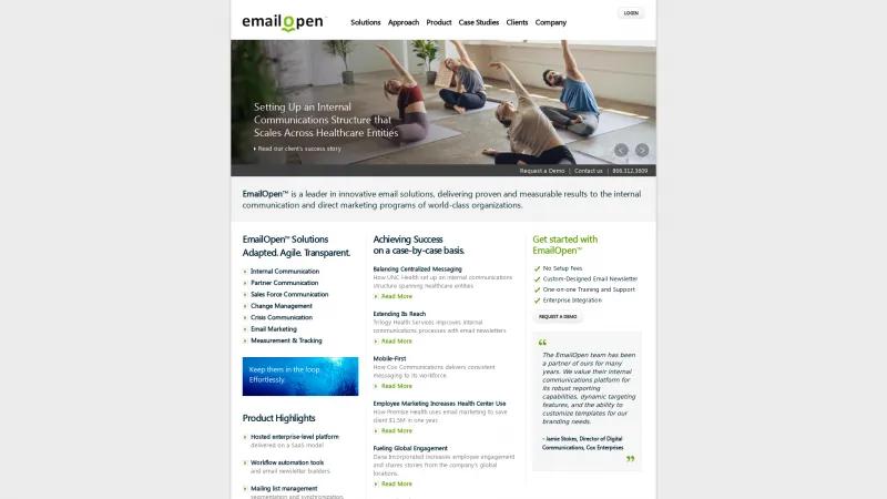 Homepage of EmailOpen