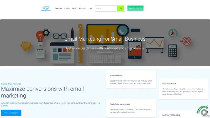 Homepage of Email Software