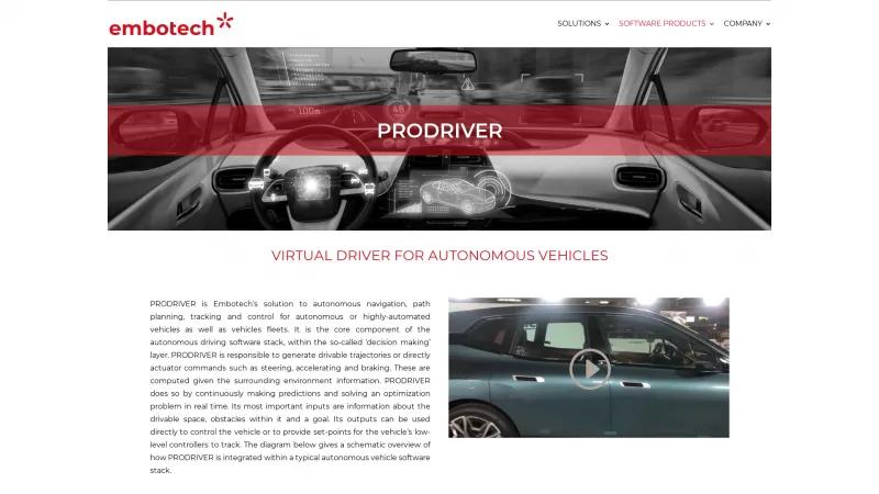 Homepage of PRODRIVER