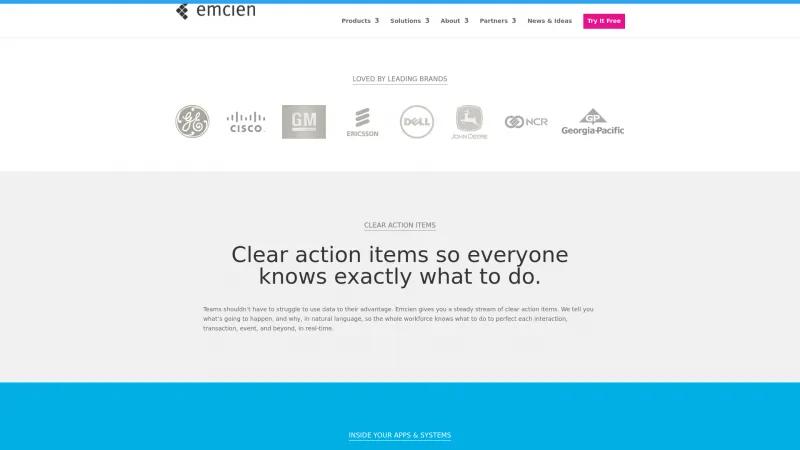 Homepage of Emcien