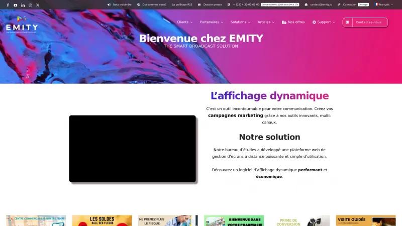 Homepage of Emity