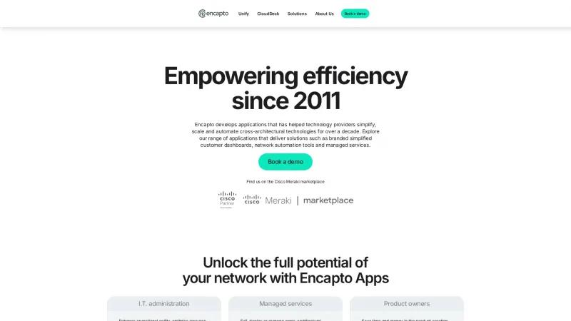 Homepage of Encapto