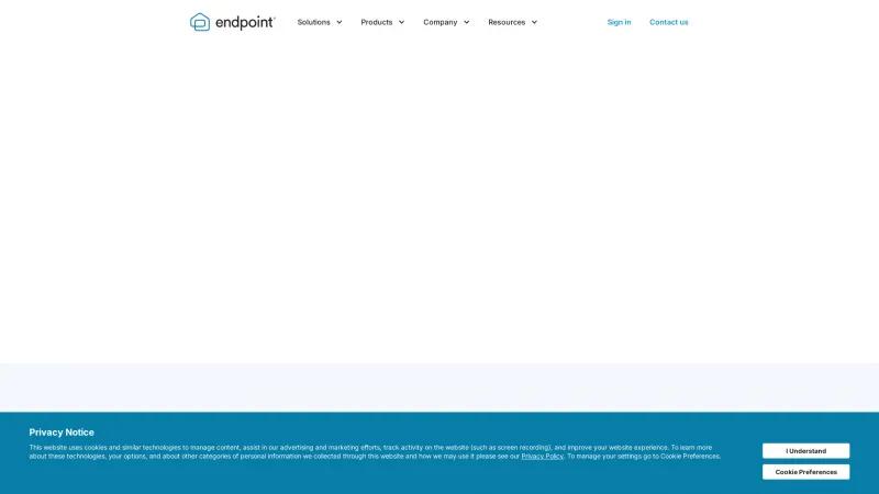 Homepage of Endpoint