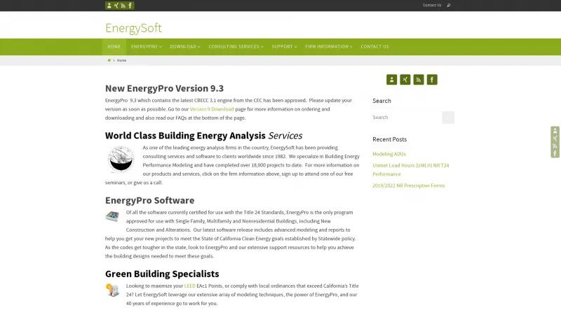 Homepage of EnergyPro