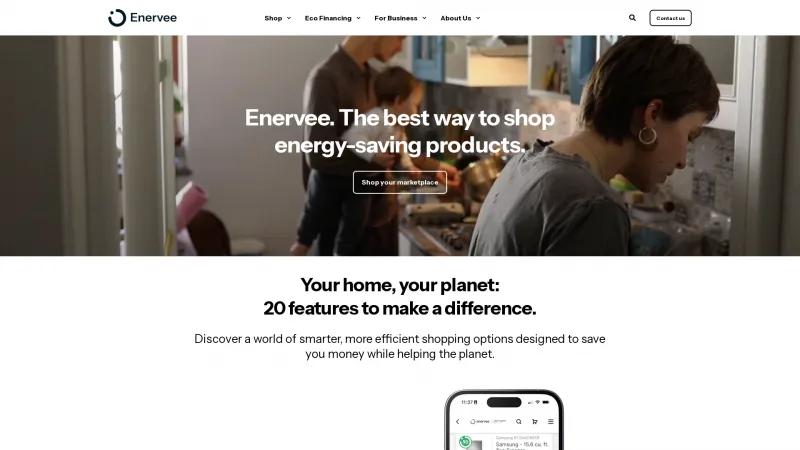 Homepage of Enervee