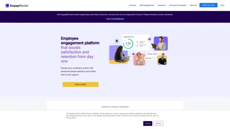 Homepage of EngageRocket