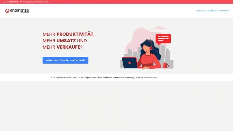 Homepage of Enterprise Communications Call Center Software