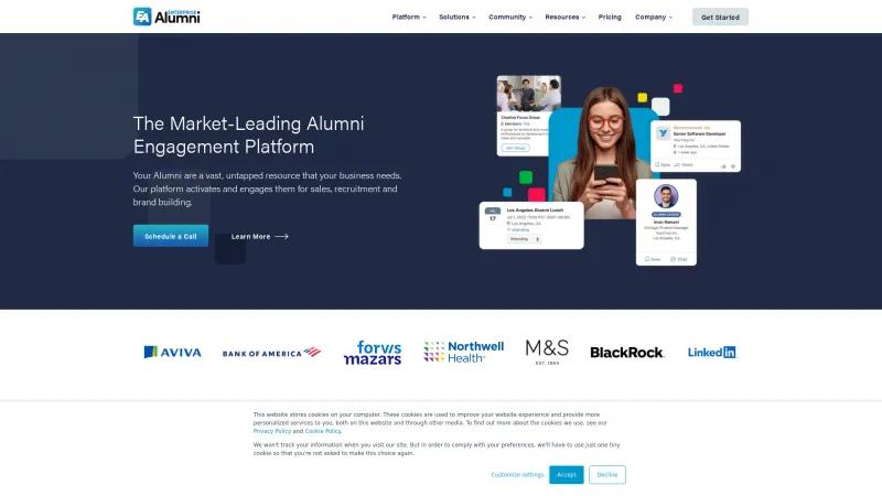 Homepage of EnterpriseAlumni