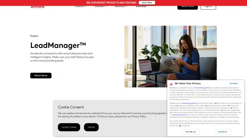 Homepage of LeadManager