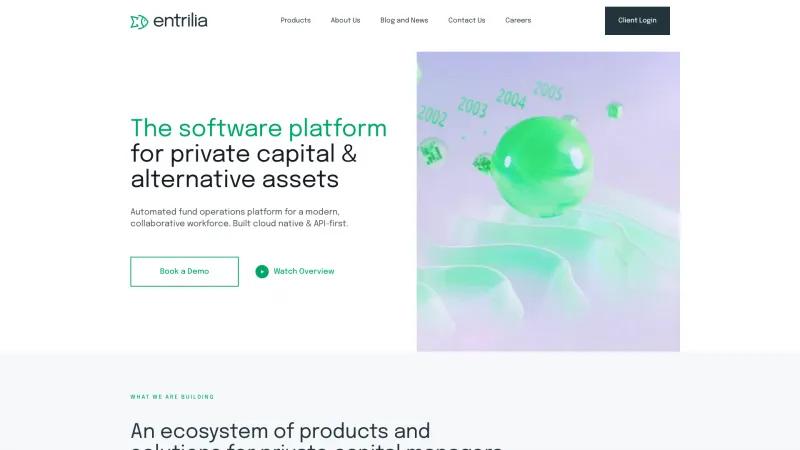 Homepage of Entrilia