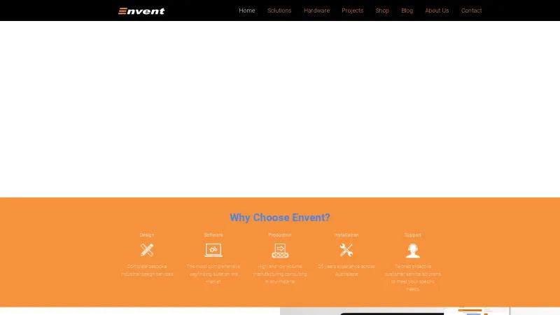 Homepage of Envent