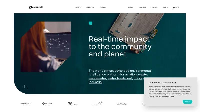 Homepage of Envirosuite