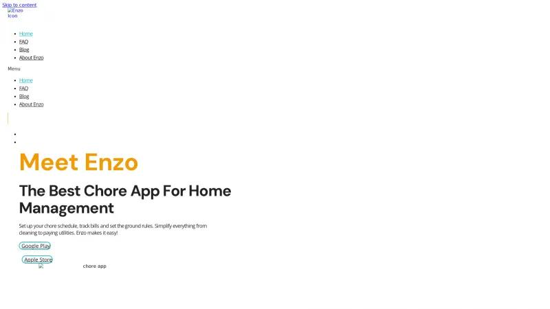 Homepage of Enzo App