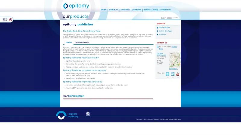 Homepage of Epitomy Publisher