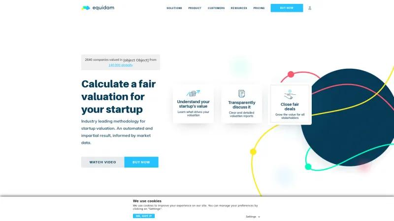 Homepage of Equidam