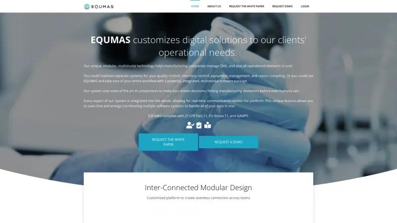 Homepage of EQUMAS