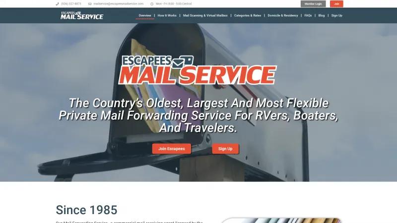 Homepage of Escapees Mail Forwarding