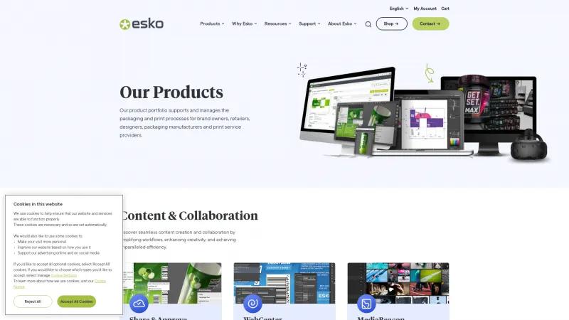 Homepage of Esko Software