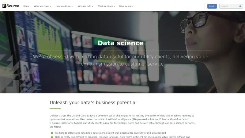 Homepage of E Source Data Science