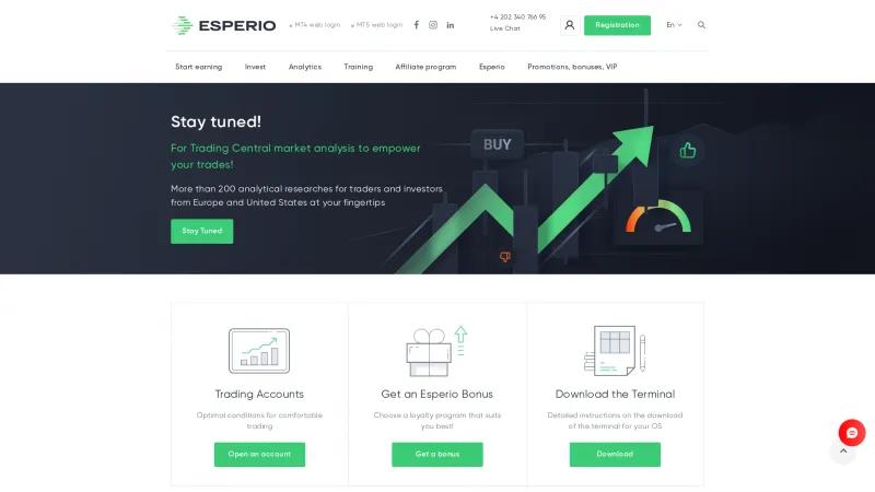 Homepage of Esperio