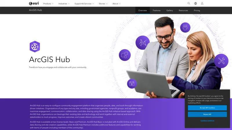 Homepage of ArcGIS Hub