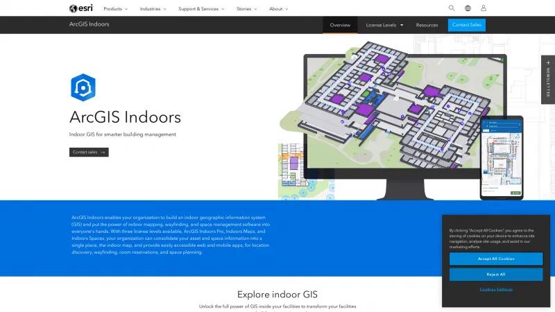 Homepage of ArcGIS Indoors