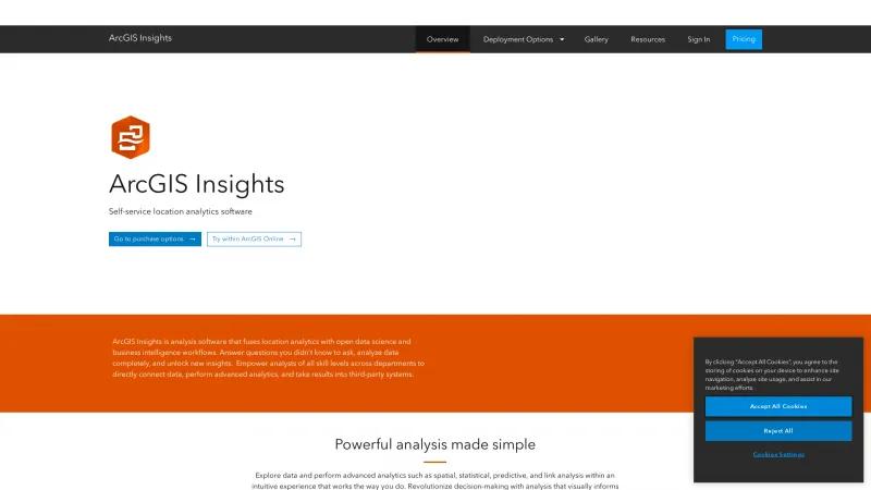 Homepage of ArcGIS Insights