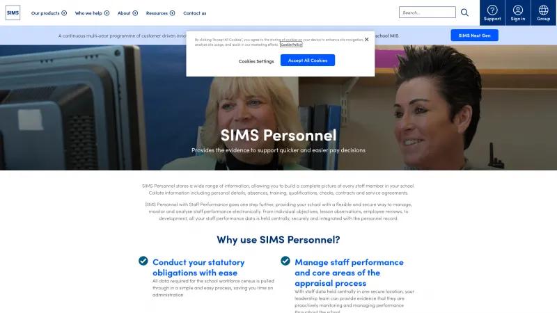 Homepage of SIMS Personnel