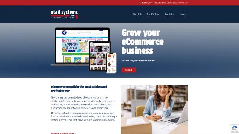 Homepage of Etail Systems