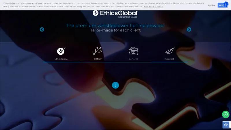 Homepage of EthicsGlobal