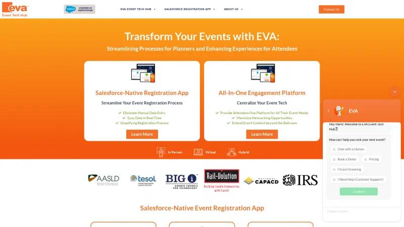 Homepage of EVA