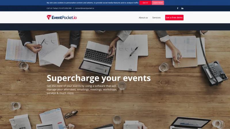 Homepage of EventPocket.io