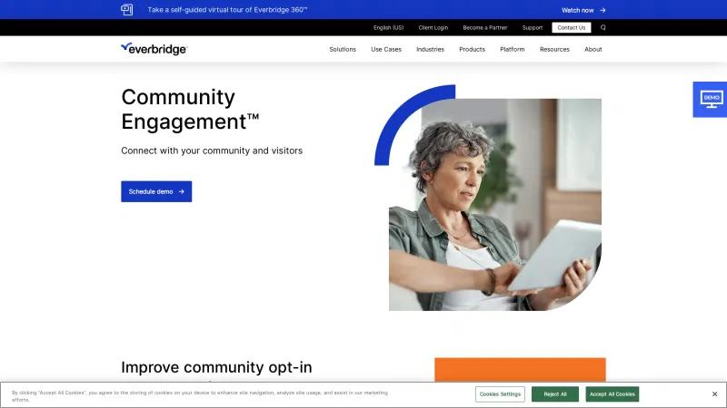 Homepage of Everbridge Community Engagement