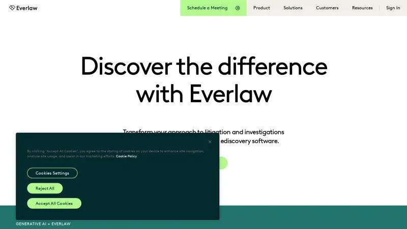 Homepage of Everlaw