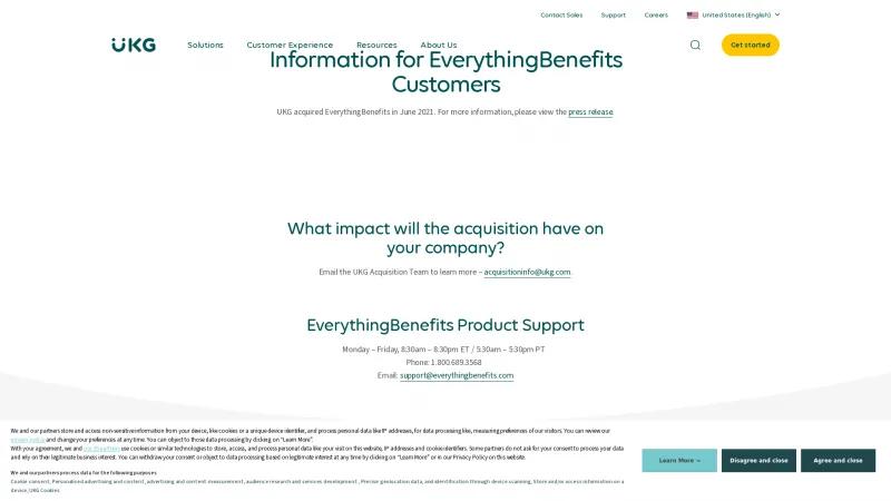 Homepage of EverythingBenefits