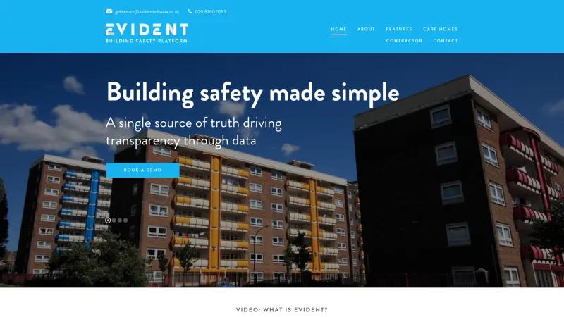 Homepage of Evident