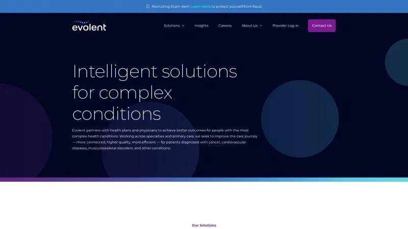 Homepage of Evolent Health