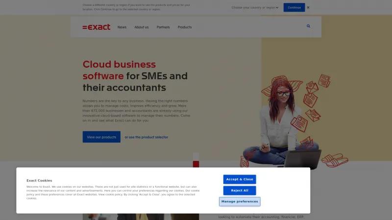 Homepage of Exact