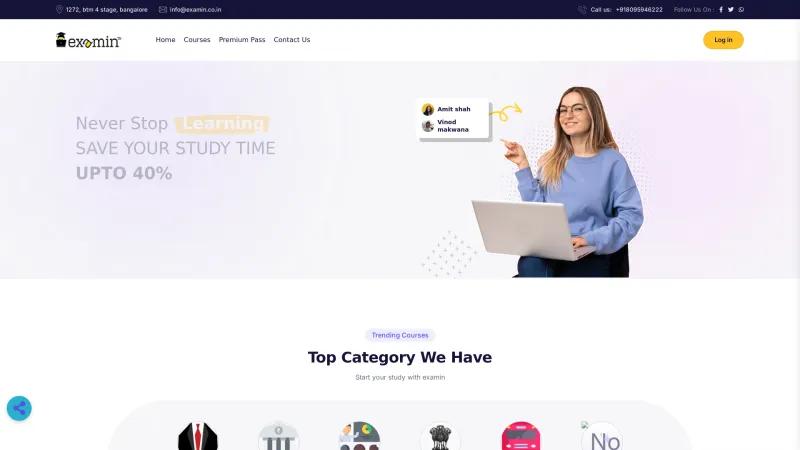 Homepage of Examin