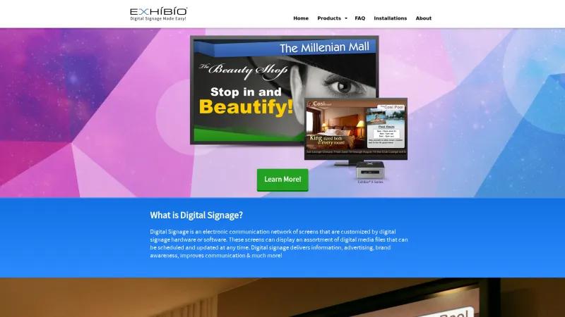 Homepage of Exhibio