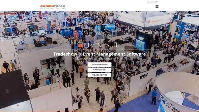 Homepage of ExhibitForce Event Suite